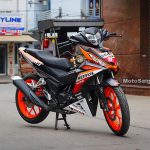 Winner 150 đỏ đen sơn mâm và dán tem decal Repsol