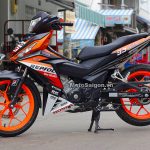 Winner 150 đỏ đen sơn mâm và dán tem decal Repsol