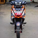 Winner 150 đỏ đen sơn mâm và dán tem decal Repsol